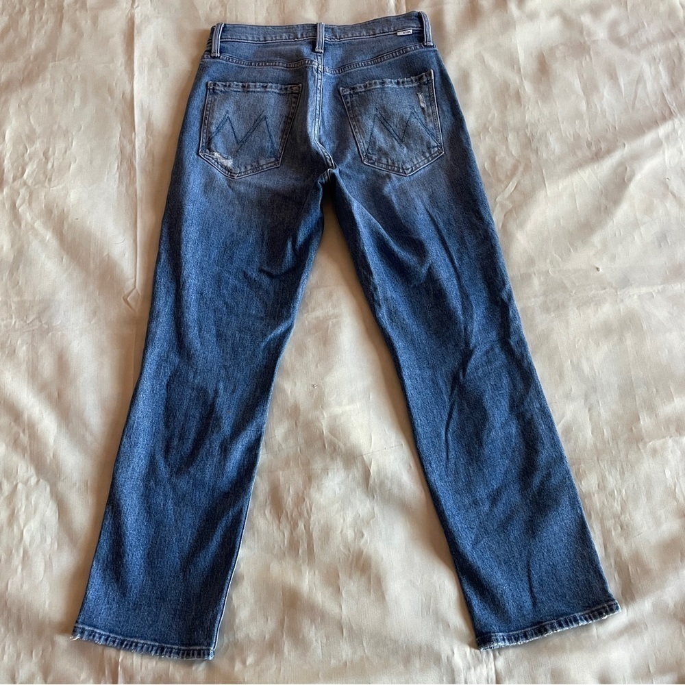 MOTHER- The Pixie Tomcat Crop Jean Mid Wash in Not Cut & Pasted Distressed 26 - Picture 6 of 13